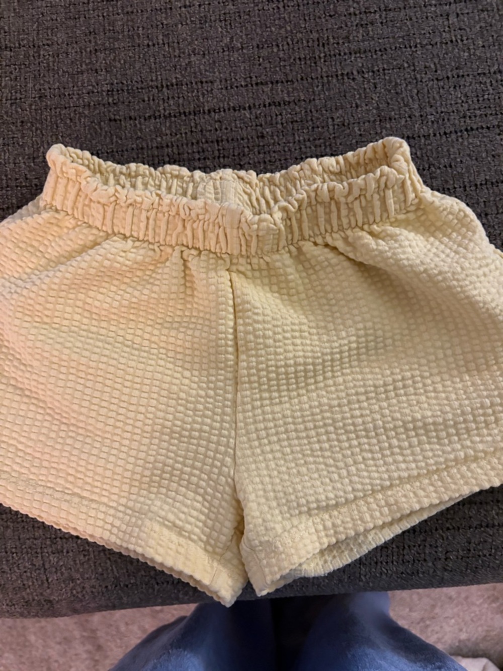H&M Cream Textured Waffle Kids Shorts